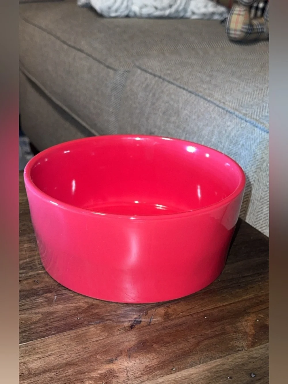 NWT RAE DUNN Christmas Holiday Red ‘Santa Paws’ Ceramic Pet Dog Large Bowl 8”